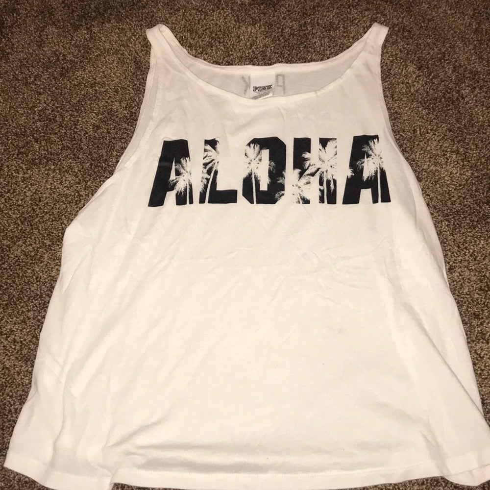 white pink tank top